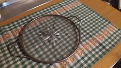 CSAK 500 FT!Fém keretes üveg tálca az üveg sérült benne