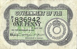 1 penny 1942 Fiji Fidzsi szigetek Ritka