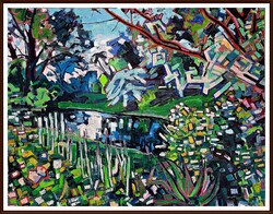 A sokszínű Tisza arcai IV., 70×90 cm, olaj - Szervátiusz-díjas festő alkotása