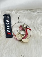 Retro üveg karácsonyfadísz,gablonz