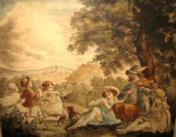 CSODÁS PRIHODA ISTVÁN / 1891-1956 / : PIKNIK SZÍNEZETT RÉZKARC