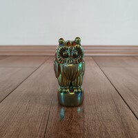 Régi Zsolnay eozin mázas bagoly figura