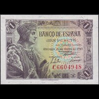Spanyolország 1 Peseta 1943 P-126 UNC