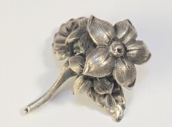 Szecessziós, antik ezüst virág fogó - gyönyörű ötvös munka