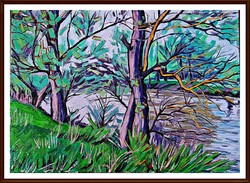 Tavaszi motívum, 50×70 cm, olaj - Szervátiusz-díjas Homoki Gábor alkotása