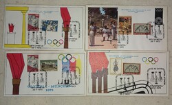 1972 München olympia bélyeges alkalmi borítékok 4 db