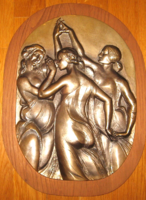 CSODÁLATOS PÁLFFY KATALIN  /1949 -  /  BRONZ RELIEF : A TAVASZ ÉBREDÉSE / PRIMAVERA/