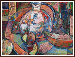 Dekoratív csendélet, 65×85 cm, olaj - Szervátiusz-díjas Homoki Gábor alkotása