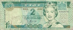 2 dollár 1996 Fiji Fidzsi szigetek J. Kuabuabola Erzsébet királynő Sorszám előtt 1 betű Ritka