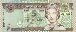 5 dollár 2002 Fiji Fidzsi szigetek Sevenaca Narube Erzsébet királynő UNC