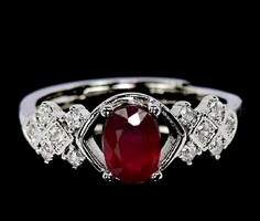 925 ezüst állítható rubin gyűrű 57