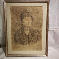 Eladó: Nagy István (1873–1937) – Női portré, 1935 (eredeti rajz)