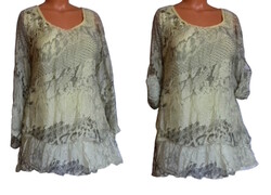 Mutatós roll up ujjas muszlin tunika 44-46-os 833a