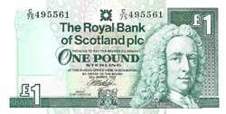 1 font pound 1999 Skócia UNC