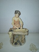 Ritkább! Capodimonte Asztalos  Inas   figurális szobor  Vivien  C.  alkotása