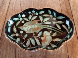 Régi Herendi fekete Zova mintás tálka