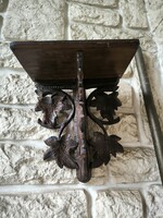 Dúsan faragott Fali polc konzol szobor tartó Posztamens viràgtartó !