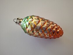 Régi üveg karácsonyfadísz toboz üvegdísz