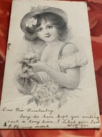 Girl hold roses  / Austria /1904