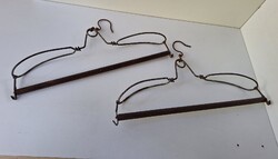 2 db antik régi nadrágtartós vállfa