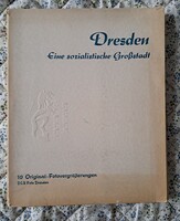 Nagyon szép, nagyméretű DDR-es (Kelet-Német) fotómappa „Dresden 10db.