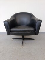Retro fotel bútor műbőr kárpitozott fém lábas forgó kagyló fotel szék 1 darab 604 5697