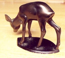 Legelésző őzike galvanizált ón plasztika