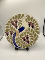 Drasche Pávás porcelán Falitányér 1910-20