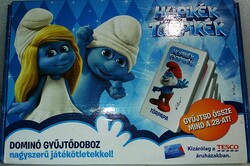 2013. TESCO -TREFL -SMURFS -PEYO - HUPIKÉK TÖRPIKÉK DOMINÓ GYŰJTŐDOBOZ - TÁRSASJÁTÉK HIÁNYTALANUL !