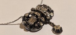 Brilliáns Gyémánt nyakék medál lánccal 1.5ct 19.század eleje