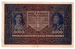 Lengyelország 5000 Márka Bankjegy 1920 P31a M31a II. sorozat A