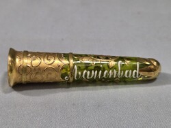 Antik aranyozott üveg bross XIX.sz.