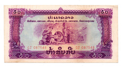 Laosz 50 Kip Bankjegy 1968 P22a