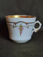 Antik szecessziós bécsi rózsás kézzel festett porcelán kávés  teás csésze