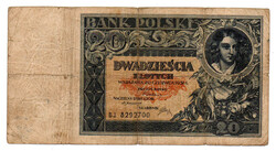Lengyelország 20 Zloty Bankjegy 1931 P73a