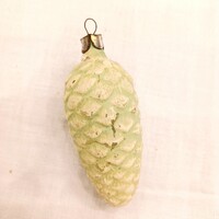 Üveg szovjet karácsonyfadísz toboz- kopott!  retro, vintage