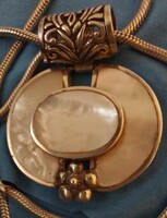 3,5×0,3x3 CM GYÖNGYIHÁZ EZÜST MEDÁL EZÜST NYAKLÁNC