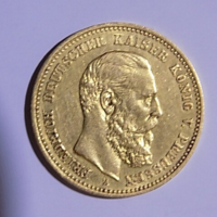 III Frigyes 1888 Porosz 10 márkás A veret(Berlin) arany 900 finomság