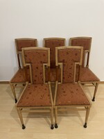 Szecessziós étkezőszék garnitúra - 5 db