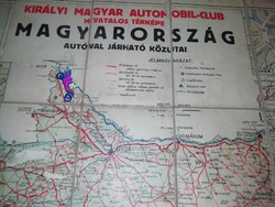 Királyi Magyar autó mobil club Magyarország 1929 január térkép.Több száz aukció és akció vegye - vig