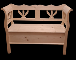 Natur népi  lóca, karos láda ,,  karfás pad felnyitós karos pad lóca