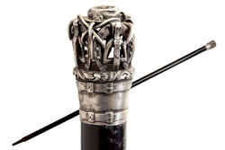 Ezüst Markolatú Lovas Sétabot 82cm | Zsoké Kalap Kobak Patkó Ostor Kengyel Lovaglópálca Sétapálca