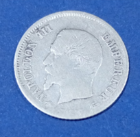 Francia III. Napóleon - 20 cent ezüst / 900 finomságú/ 1860 BB Strasbourg