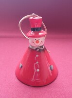 Karácsonyi porcelán hóember alakú csengő harang
