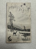 Antik, régi hosszúcímzéses  Karácsonyi képeslap - 1908                            -4.