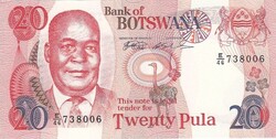 20 pula 1999 Botswana UNC Ritka