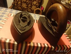 Különleges-antik-dupla-vasaló-cserélhető-nyéllel-gyűjtői-ritkaság