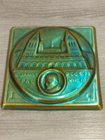 Zsolnay Eozin Plakett II János Pál Pápa