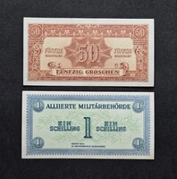 Ausztria 50 Groschen + 1 Schiling 1944, EF+-AUNC.