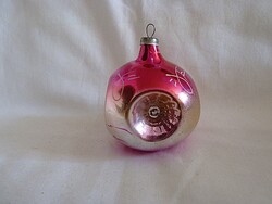 RÉGI ÜVEG KARÁCSONYFADÍSZ - REFLEX GÖMB!